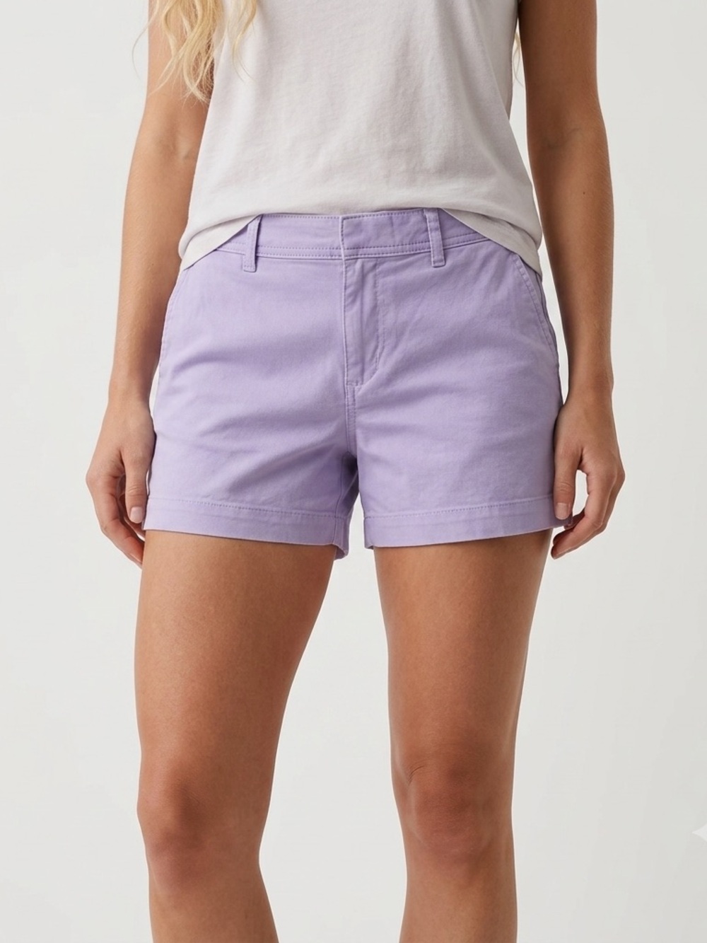 GAP City Short Women's Cotton Flat Front Pastel Purple Shorts Size 10